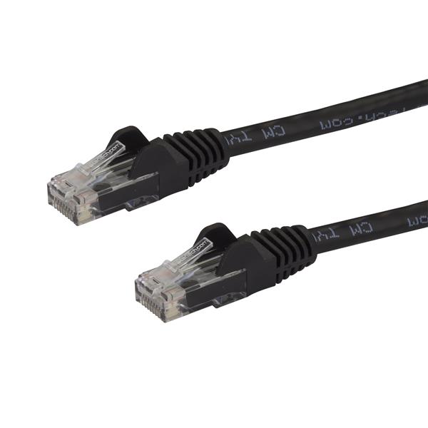 カテゴリー6LANケーブル1.5mツメ折れ防止RJ45コネクタブラックCAT6ギガビットイーサネットケーブル24AWG