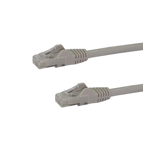 カテゴリー6LANケーブル1.5mツメ折れ防止RJ45コネクタグレーCAT6ギガビットイーサネットケーブル24AWG