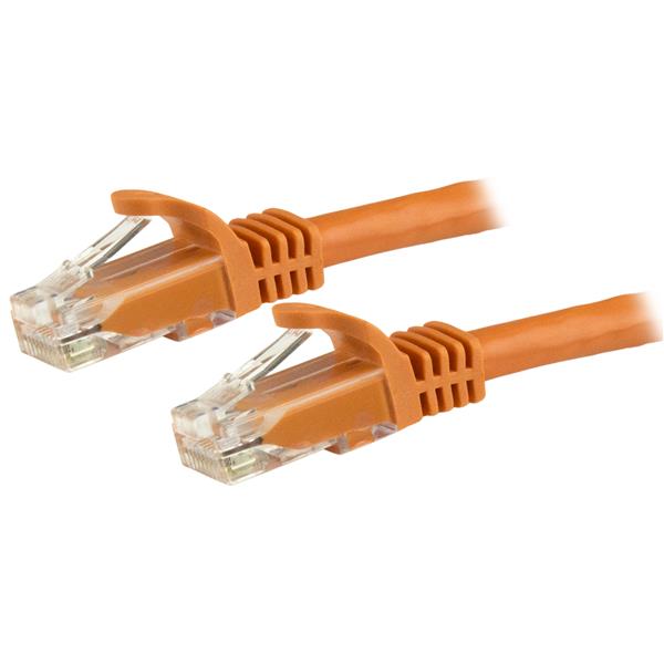 カテゴリー6LANケーブル1.5mツメ折れ防止RJ45コネクタオレンジCat6ギガビットイーサネットケーブル24AWG