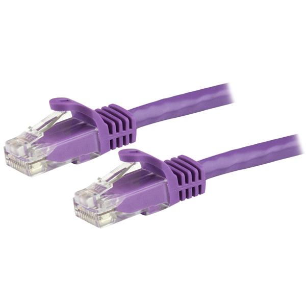 カテゴリー6LANケーブル1.5mツメ折れ防止RJ45コネクタパープルCAT6ギガビットイーサネットケーブル24AWG