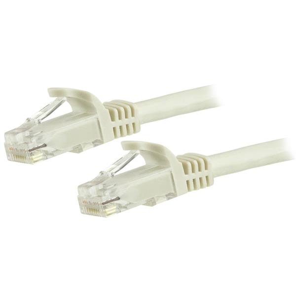 カテゴリー6LANケーブル1.5mツメ折れ防止RJ45コネクタホワイトCat6ギガビットイーサネットケーブル24AWG