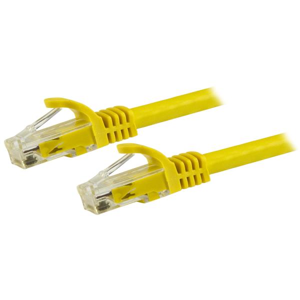 カテゴリー6LANケーブル1.5mツメ折れ防止RJ45コネクタイエローCAT6ギガビットイーサネットケーブル24AWG