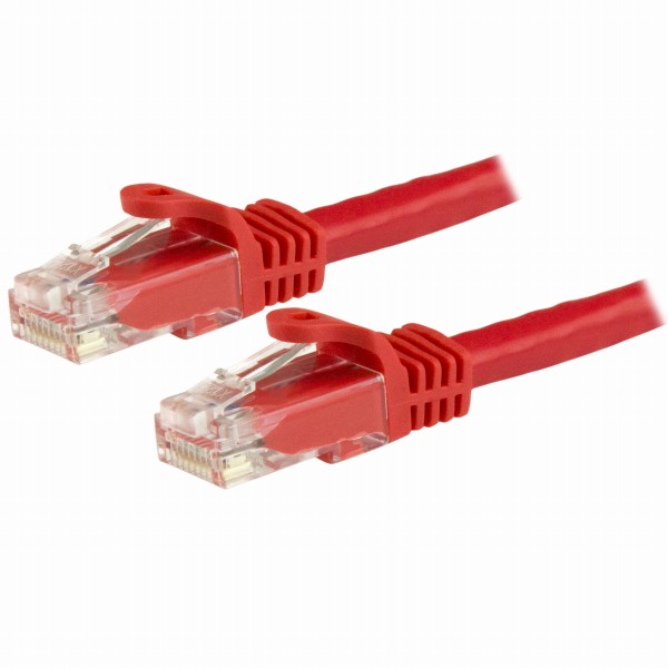カテゴリ6LANケーブル1mレッドツメ折れ防止RJ45コネクタCat6UTPギガビットイーサネットケーブル