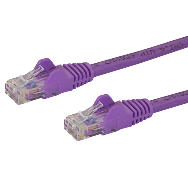 カテゴリ6LANケーブル2mパープルツメ折れ防止RJ45コネクタCat6UTPギガビットイーサネットケーブル