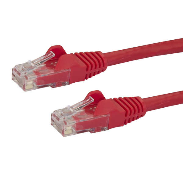 カテゴリ6LANケーブル2mレッドツメ折れ防止RJ45コネクタCat6UTPギガビットイーサネットケーブル