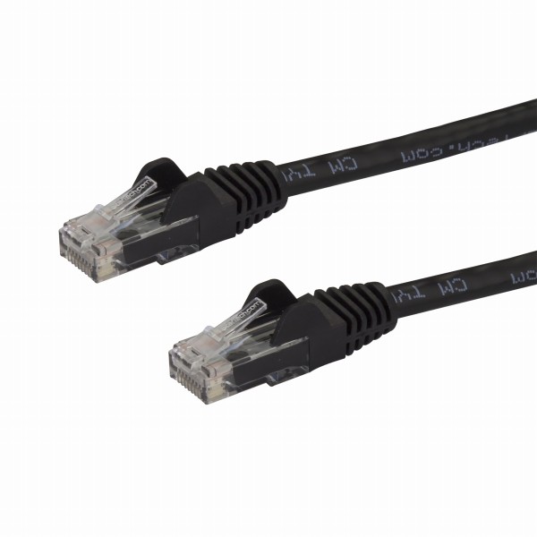 3mカテゴリー6LANケーブルブラックRJ45モールディングコネクタ(ツメ折れ防止カバー付き)ギガビットイーサネット対応Cat6UTPケーブル