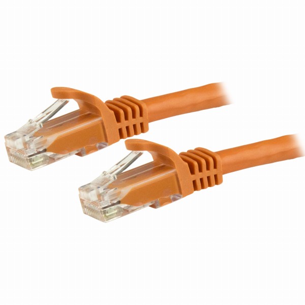 カテゴリー6LANケーブル3mオレンジツメ折れ防止カバー付きRJ45モールドコネクタギガビットイーサネット対応Cat6UTPケーブル