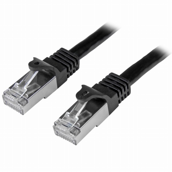 カテゴリ6LANケーブル5mブラックツメ折れ防止RJ45コネクタS/FTP(2重シールドツイストペア)ケーブル