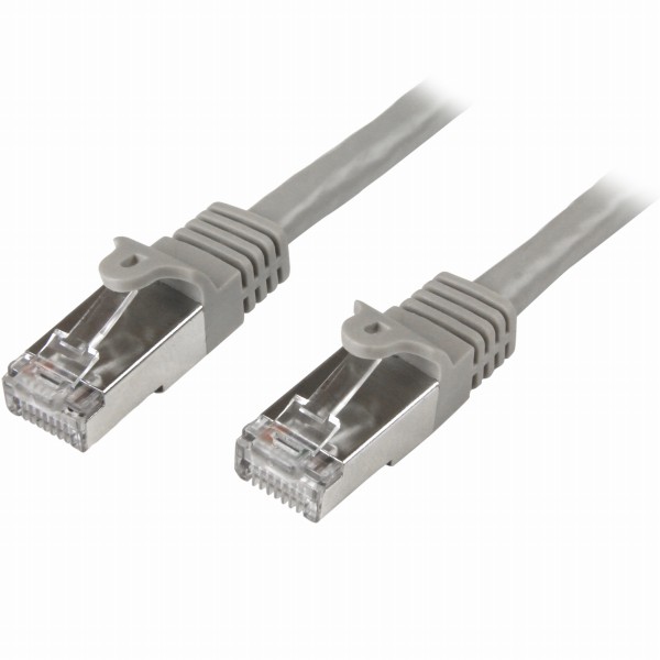 カテゴリ6LANケーブル5mグレーツメ折れ防止RJ45コネクタS/FTP(2重シールドツイストペア)ケーブル