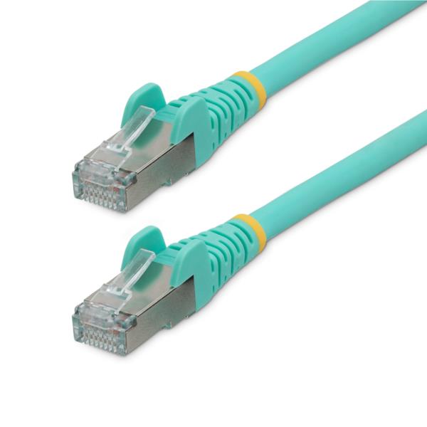 カテゴリー6ALANケーブル/7m/アクア/LSZH(低煙ゼロハロゲン)/10GbE500MHz/100WPoE++/S/FTP/ETL認証済/ツメ折れ防止機構付