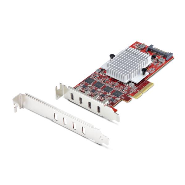 PCI Express拡張カード/PCIe 3.0 x4/4ポート USB-C 3.2 Gen 2/最大各10Gbps