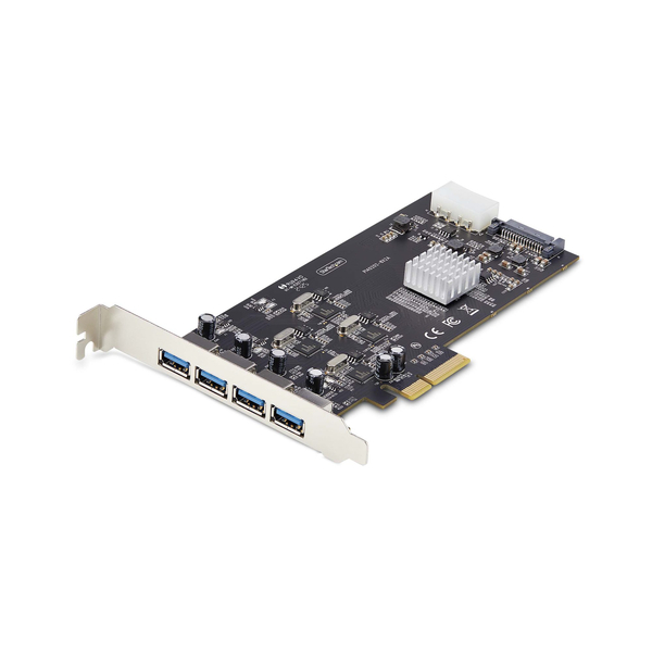 PCI Express拡張カード/PCIe 2.0 x4/4x USB-A/ペリフェラル電源端子/USB増設 アダプター