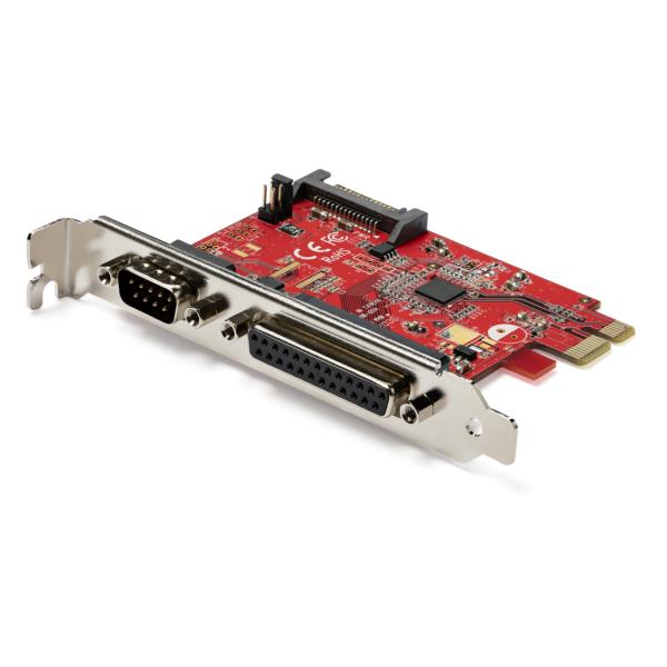シリアル&パラレル増設PCIExpressインターフェースカード/1xDB25(IEEE1284パラレルポート)+1xDB9(RS232Cシリアルポート)/PCIe拡張ボード