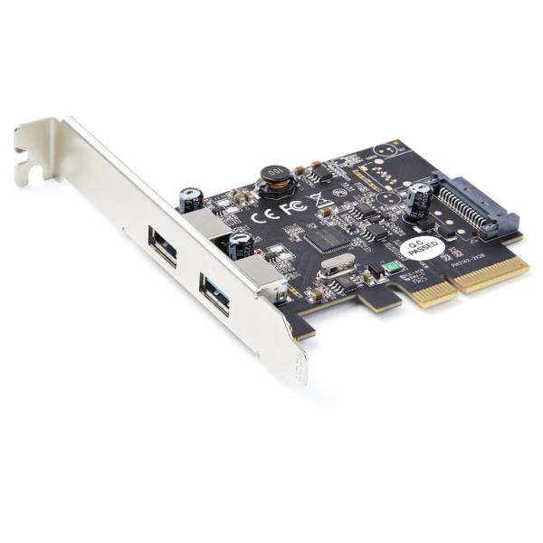 2ポートUSB-A増設PCIExpressインターフェースカード/各ポートで10Gbpsに対応/USB3.1Gen2(USB3.2Gen2)準拠PCIe拡張カード/標準&ロープロファイル対応