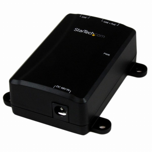 ギガビット対応PoE(Power over Ethernet)ミッドスパン/インジェクタ IEEE 802.3at/IEEE 802.3af準拠 PoE給電アダプタ 48V/30W出力 1chタイプ ウォールマウント対応