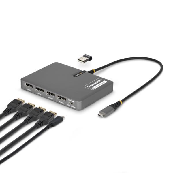 ドッキングステーション/USB-C接続/4画面/4K60Hz DisplayPort/100W PD/1x USB-A