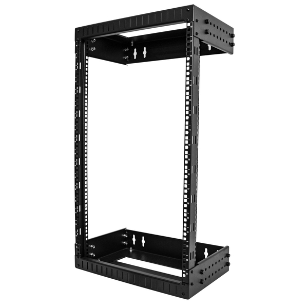 サーバーラック/オープンフレーム/壁掛け型/19インチ/18U/2ポスト/奥行30.5cm～50.8cm/耐荷重90kg