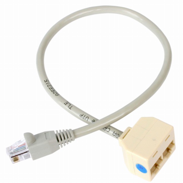 RJ45モジュラー分岐スプリッタLANケーブル分配二股アダプタ1xRJ45オス-2xRJ45メス