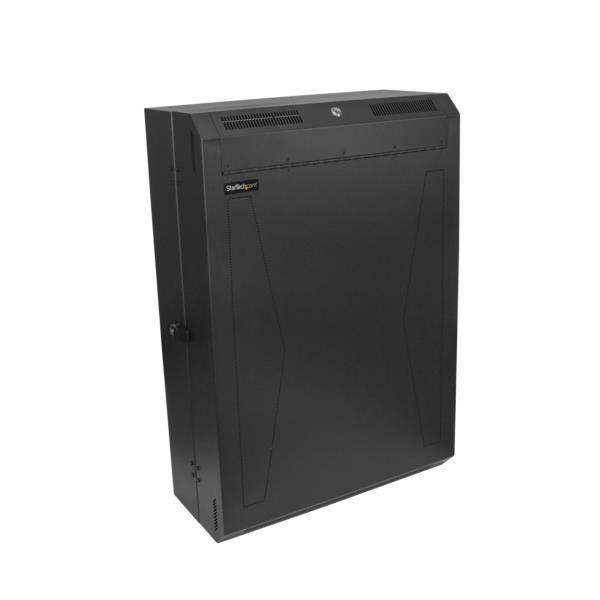19インチサーバーラック/省スペース壁掛け縦型タイプ/6U鍵付きネットワークキャビネット/耐荷重90kg/奥行き76cm
