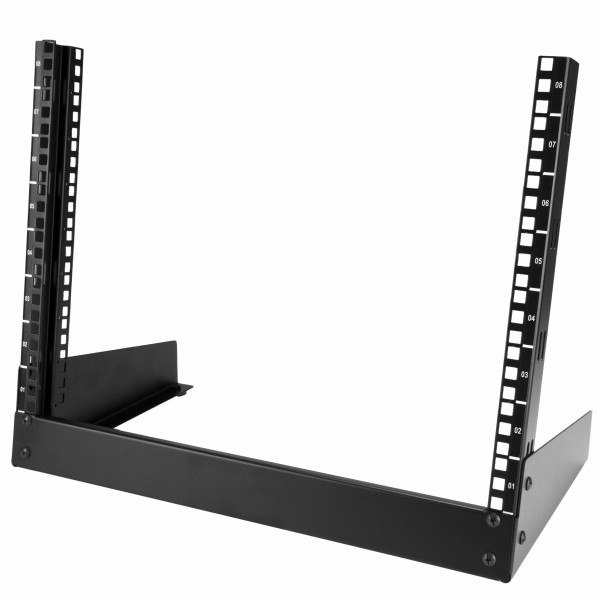 卓上用2ポスト式オープンフレームラック(8U/19インチ/EIA規格)