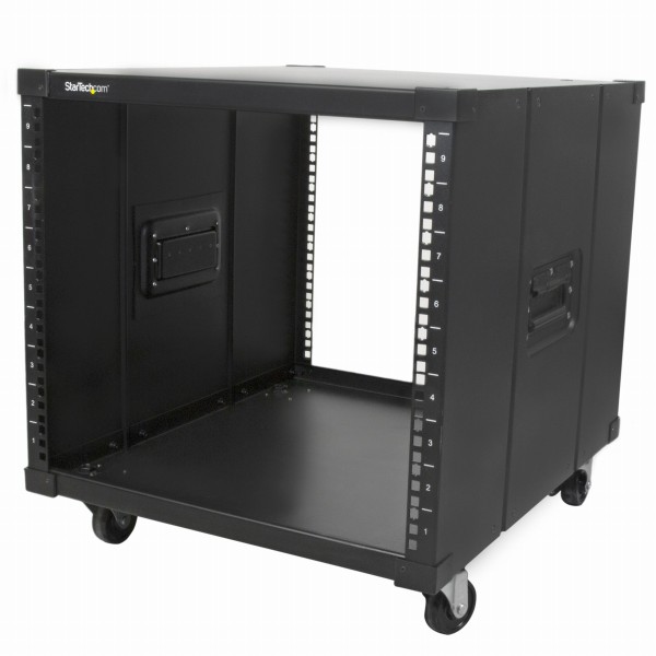 ポータブルキャスター付きサーバーラックキャビネットハンドル付き9U