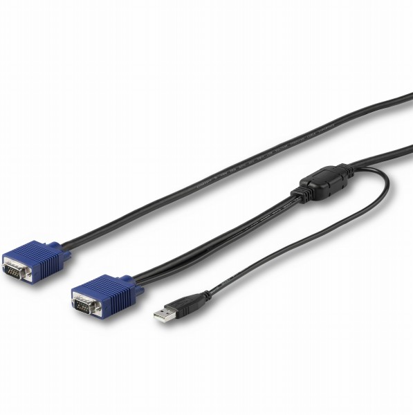パソコン自動切替器専用KVMケーブル1.8mStarTech.comラックマウント対応KVMコンソールドロワー用VGA/USB接続CPU切替器ケーブル