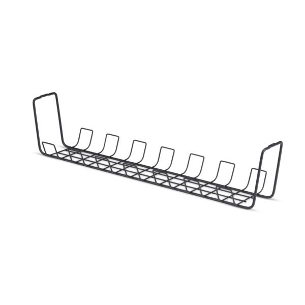 ケーブル配線トレー/デスク下ネジ固定式/金属製 メッシュバスケット型/長さ61.5cm/ブラック/ケーブルオーガナイザー