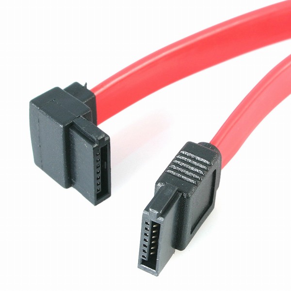 SATAケーブル45cmレッド片側上向きL型タイプL型SATA-SATASATA3.06Gbps