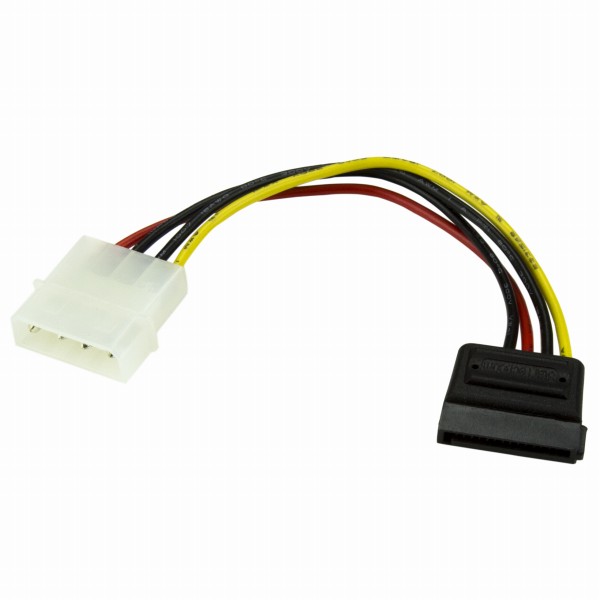 15cmペリフェラル電源コネクタ(4ピン)ーSATA電源コネクタ(15ピン)変換アダプタ