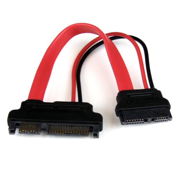 15cmSlimlineSATA-SATA変換アダプタケーブル電源コネクタ付きSlimlineSATA(メス)-SATA(オス)