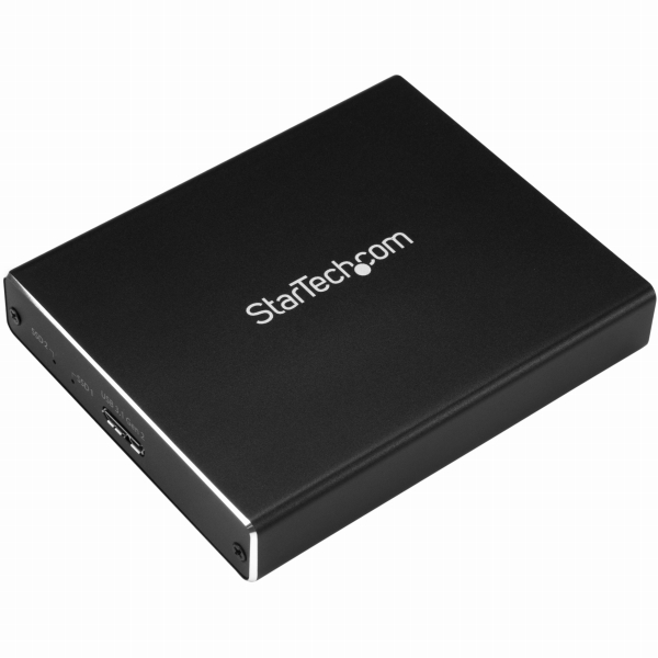 USB接続M.2SATASSD対応デュアルスロットアダプタケースUSB3.1Gen2(10Gbps)対応ケーブル付属(USB-A-Micro-B/USB-C-Micro-B)RAID対応