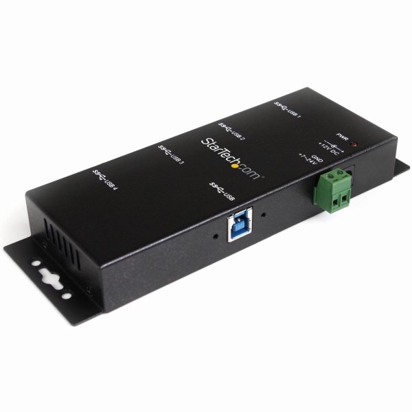 4ポート産業用USB 3.0ハブ ESD保護 ウォールマウント対応