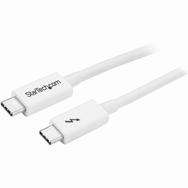 Thunderbolt3ケーブル(20Gbps)1mホワイトUSBType-C/DisplayPort互換4K/60Hz