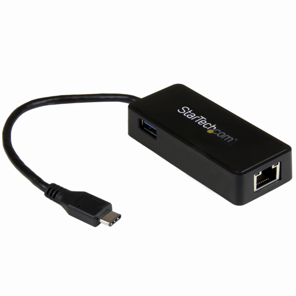 USB-C接続ギガビット有線LAN変換アダプタ(USB3.0ポートx1付き)USB3.1Type-C(オス)-RJ45(メス)USB3.1Gen1(5Gbps)