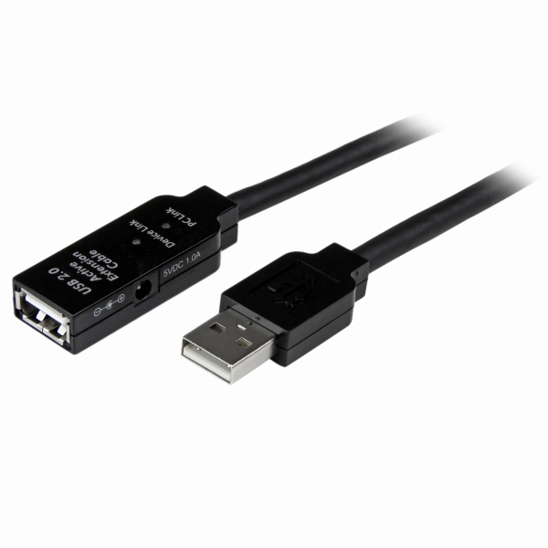 USB 2.0 アクティブ延長ケーブル 35m Type-A(オス) - Type-A(メス) USB2.0 リピータケーブル