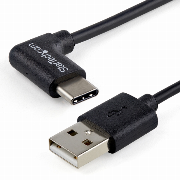 USB-C-USB-A変換ケーブルUSB2.0準拠L型Type-C(オス)-A(オス)1m