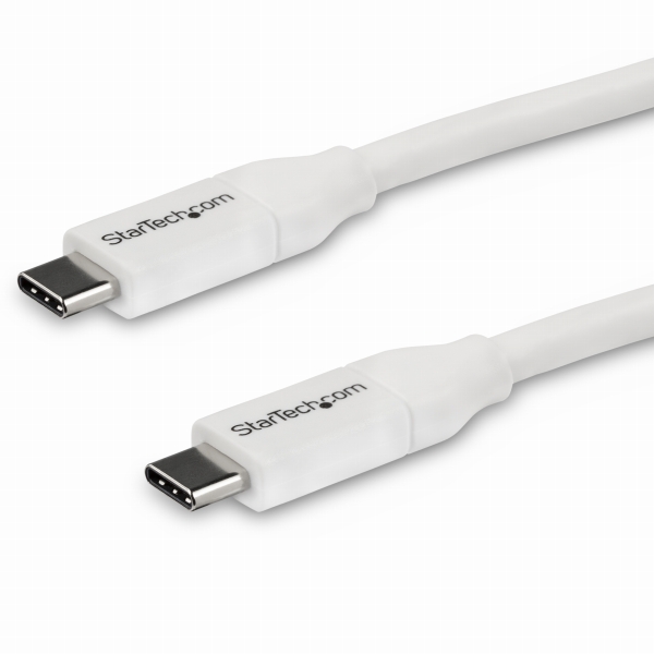 USB2.0Type-Cケーブルホワイト4m給電充電対応(最大5A)USB-C/オス-USB-C/オスUSB2.0規格準拠USB-IF認証済み