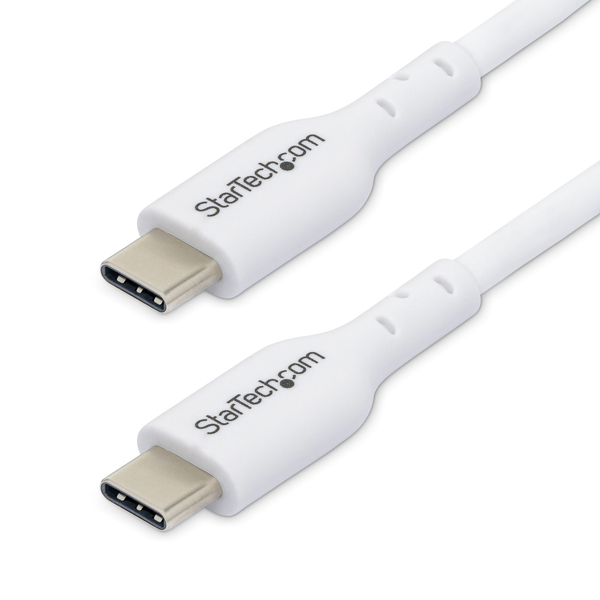 USB-C充電ケーブル/2m/USB 2.0/60W 3A/USB PD 2.0/ホワイト/Type-C 高速充電コード