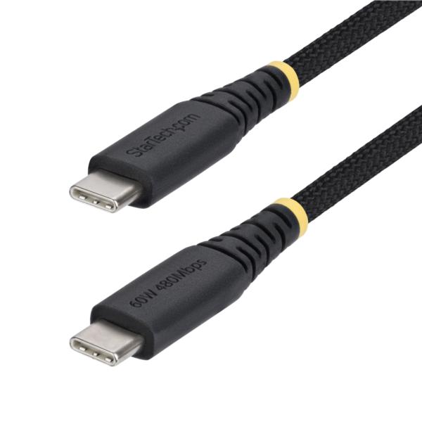 USB 2.0 Type-Cケーブル/30cm/3A/60W PD/ブラック/ナイロン編組 TPE/急速充電 データ転送