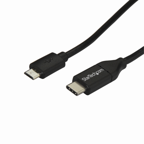 1mUSB2.0ケーブルUSBMicro-Bオス(5ピン)-USBType-Cオス(24ピン)リバーシブルデザインUSB2.0/480Mbps