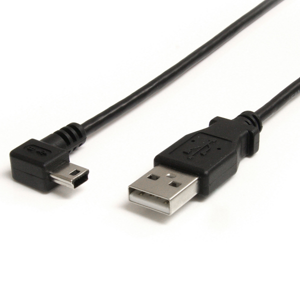 91cmミニUSB変換ケーブルminiUSB右向きL型ケーブルUSBA端子オス-USBmini-B端子オス