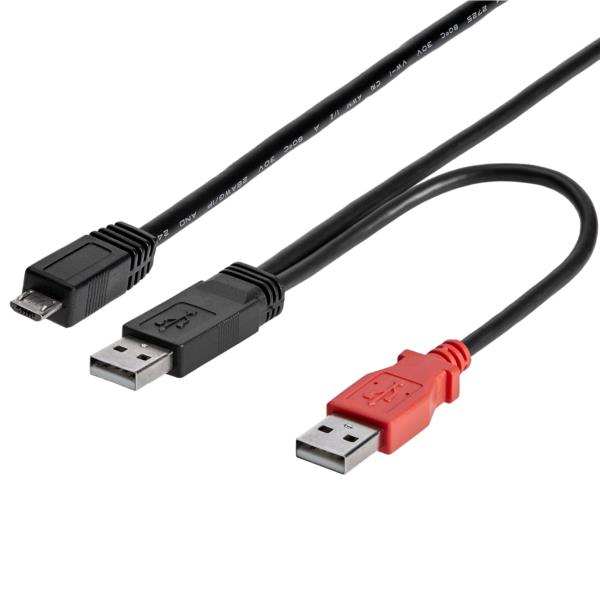 USBY字給電ケーブル91cm(USBA-Micro-B)外付けハードディスクに対応