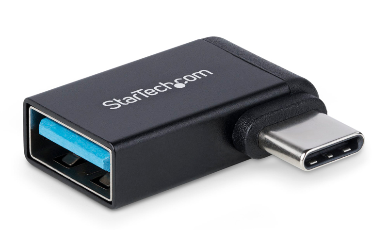 USB-C - USB-A変換アダプター/L型右向き/5Gbps/Type-Cオス Type-Aメス/L字コネクター