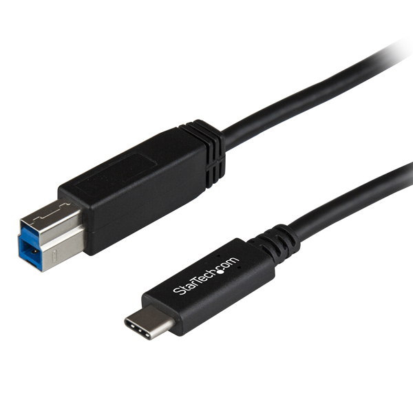 USB3.1ケーブル1mブラックタイプBオス(9ピン)-Type-C/USB-Cオス(24ピン)リバーシブルデザインUSB3.1Gen2(10Gbps)規格対応