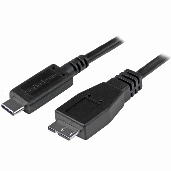 1mブラックUSB3.1ケーブルType-C/USB-Cオス(24ピン)-Micro-Bオス(10ピン)リバーシブルデザインUSB3.1Gen2(10Gbps)規格対応