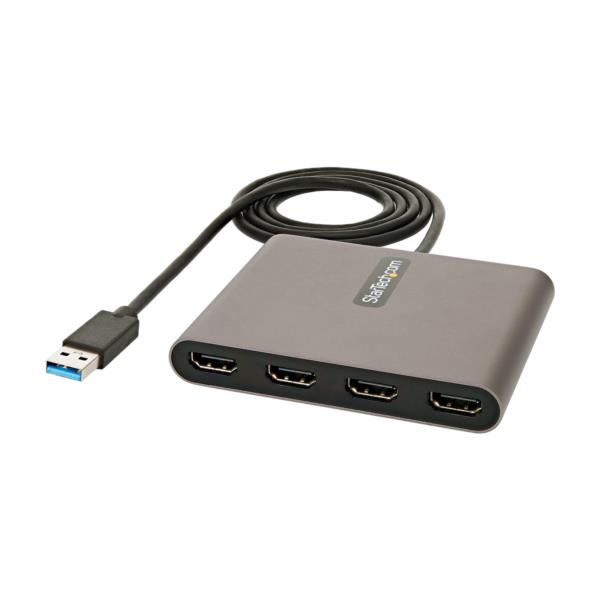 USB 3.0接続クアッドHDMIディスプレイ変換アダプタ/USB-HDMI 4出力コンバータ/1080p 60Hz/USB Type-A接続/HDMI増設アダプタ/Windowsのみ対応