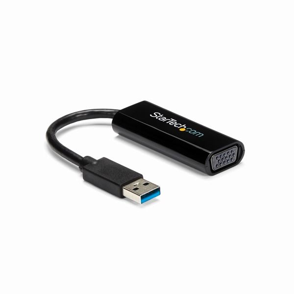 スリムタイプUSB3.0-VGA変換アダプタ外付けディスプレイ増設アダプタUSB3.0A(オス)-VGA高密度D-Sub15ピン(メス)1920x1200/1080p