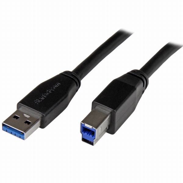 USB 3.0 アクティブリピーターケーブル USB A(オス) - USB B(オス) 5m USB 3.1 Gen 1 (5 Gbps)