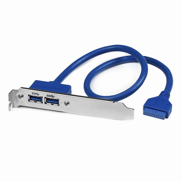 マザーボードピンヘッダー接続USB3.02ポート増設ケーブルPCIブラケット付き2xUSBタイプAメス-IDC20ピンメス