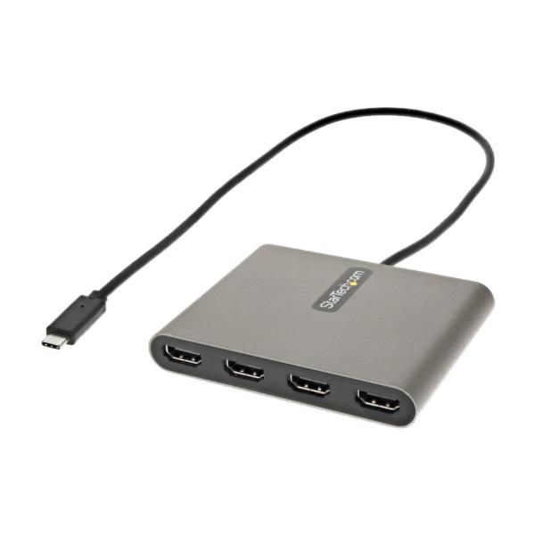 USB-C接続クアッドHDMIディスプレイ変換アダプタ/USB-HDMI 4出力コンバータ/1080p 60Hz/USB Type-C接続/HDMI増設アダプタ/Windowsのみ対応